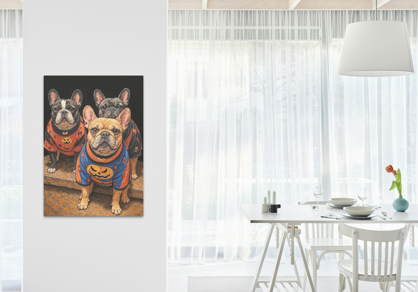 "Adorable French Bulldogs in Halloween Costumes – Festive Pumpkin Outfits"