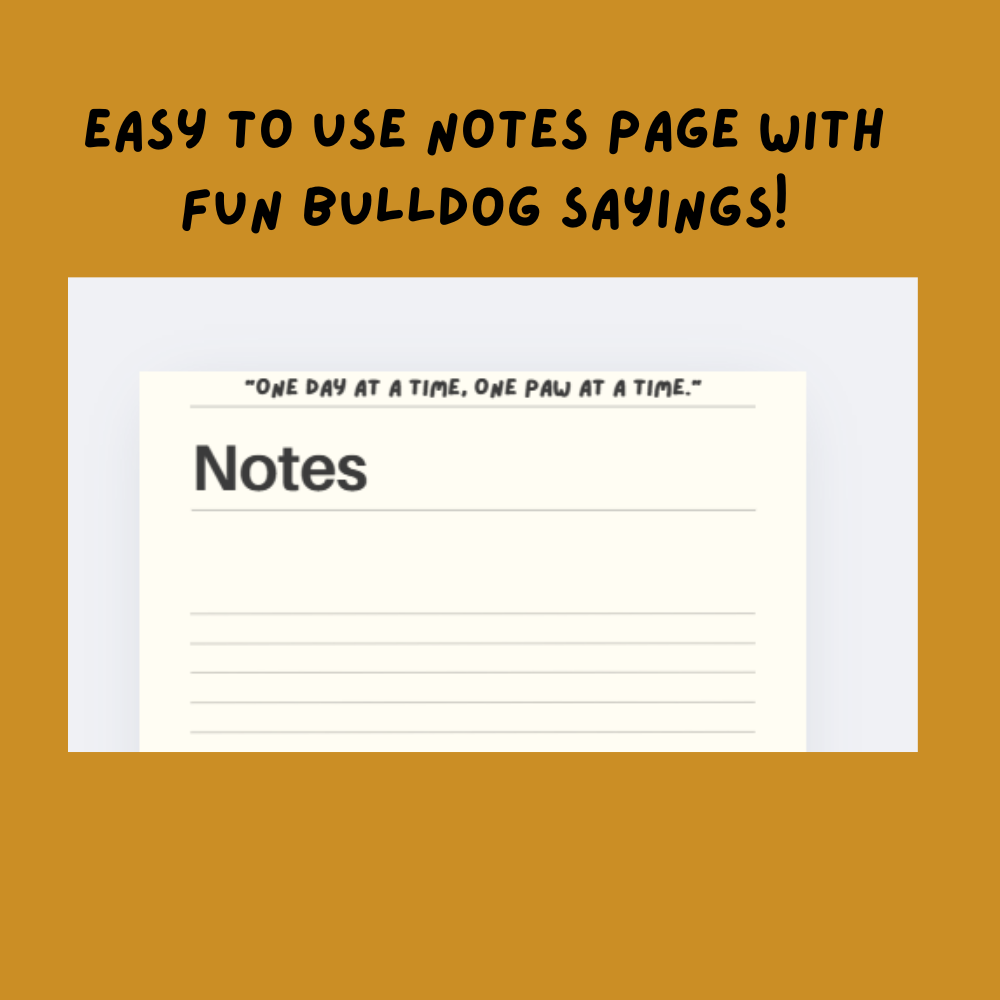 MY ADORES BULLDOGS MONTHLY PLANNER-Digital Monthly Planner